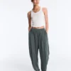 Pantalon bouffant en mélange de modal
