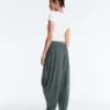 Pantalon bouffant en mélange de modal