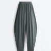 Pantalon bouffant en mélange de modal