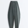 Pantalon bouffant en mélange de modal