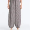 Pantalon bouffant maxi à carreaux en mélange de lyocell Pantalon bouffant maxi à carreaux en mélange de lyocell