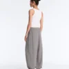 Pantalon bouffant maxi à carreaux en mélange de lyocell Pantalon bouffant maxi à carreaux en mélange de lyocell