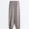Pantalon bouffant maxi à carreaux en mélange de lyocell Pantalon bouffant maxi à carreaux en mélange de lyocell