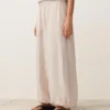 Pantalon bouffant rayé 100 % lin