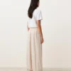 Pantalon bouffant rayé 100 % lin