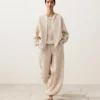Pantalon bouffant rayé 100 % lin
