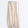 Pantalon bouffant rayé 100 % lin