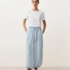 Pantalon bouffant rayé en mélange de modal