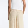 Pantalon bouffant rayé en mélange de modal