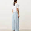Pantalon bouffant rayé en mélange de modal