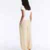 Pantalon bouffant rayé en mélange de modal