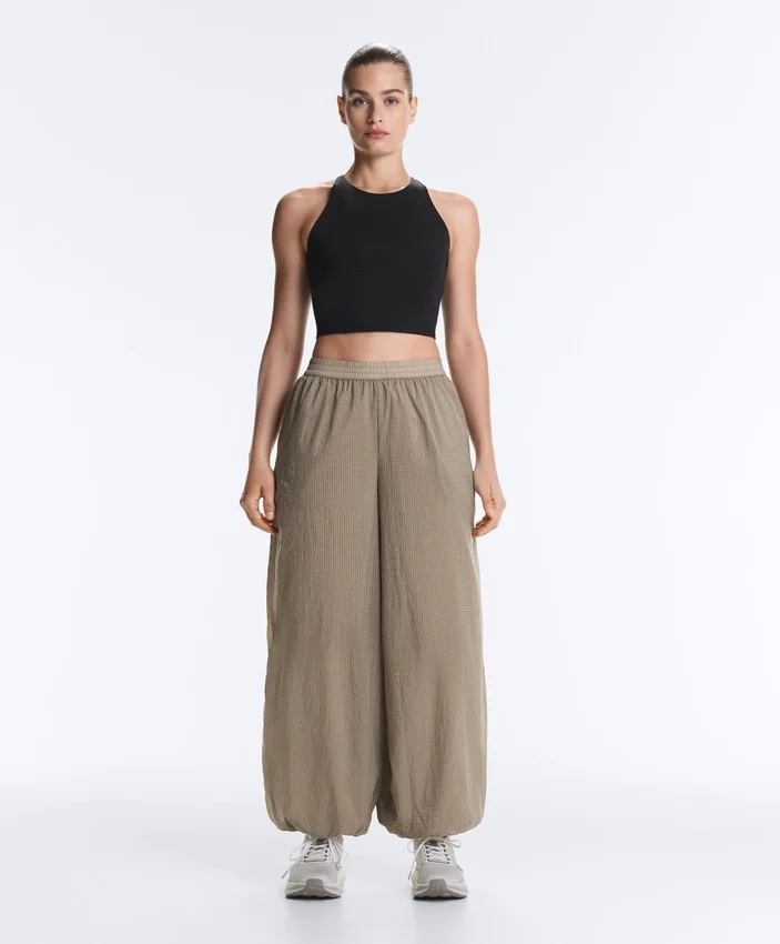 Pantalon bouffant technique à carreaux Pantalon bouffant technique à carreaux