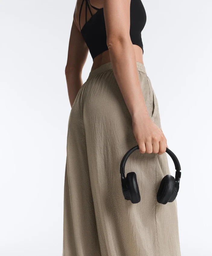 Pantalon bouffant technique à carreaux Pantalon bouffant technique à carreaux