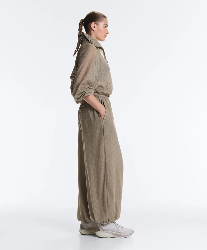 Pantalon bouffant technique à carreaux Pantalon bouffant technique à carreaux