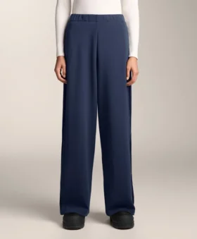 Pantalon cocon avec plis latéraux et modal brossé