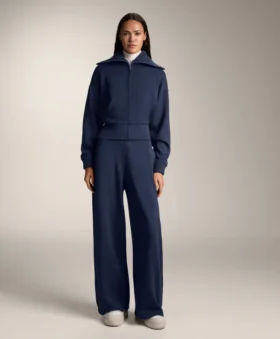 Pantalon cocon avec plis latéraux et modal brossé