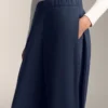 Pantalon cocon avec plis latéraux et modal brossé Pantalon cocon avec plis latéraux et modal brossé