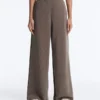 Pantalon à coupe droite avec rayures asymétriques et modal Pantalon à coupe droite avec rayures asymétriques et modal