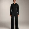 Pantalon à coupe droite en modal et à plis
