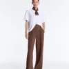 Pantalon à coupe droite en modal Soft Touch avec passepoil Pantalon à coupe droite en modal Soft Touch avec passepoil
