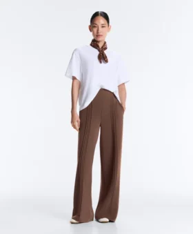 Pantalon à coupe droite en modal Soft Touch avec passepoil