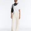 Pantalon à coupe droite en modal Soft Touch avec passepoil