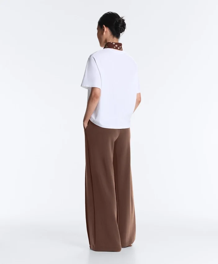Pantalon à coupe droite en modal Soft Touch avec passepoil Pantalon à coupe droite en modal Soft Touch avec passepoil