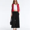Pantalon court à jambes larges et toucher Soft Touch avec modal Pantalon court à jambes larges et toucher Soft Touch avec modal