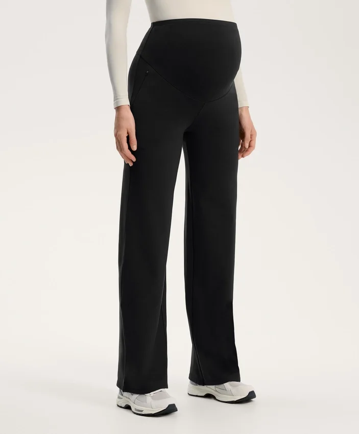 Pantalon de grossesse chaud à coupe droite Pantalon de grossesse chaud à coupe droite
