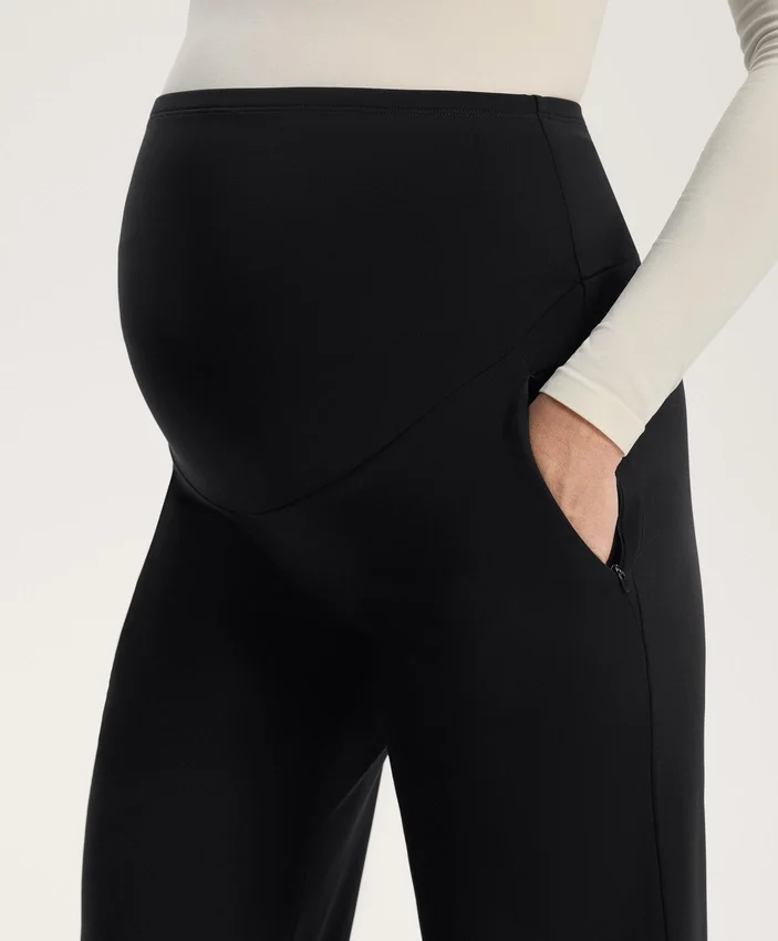 Pantalon de grossesse chaud à coupe droite Pantalon de grossesse chaud à coupe droite