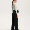 Pantalon de grossesse chaud à coupe droite Pantalon de grossesse chaud à coupe droite