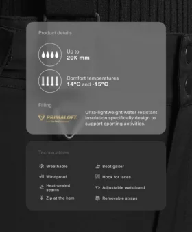 Pantalon de ski imperméable à coupe droite décontractée Primaloft® Feel the Performance Tm
