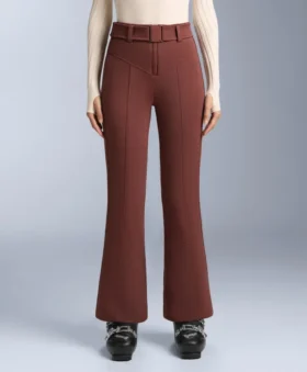 Pantalon de ski stretch évasé à taille haute et résistant à l&rsquo;eau