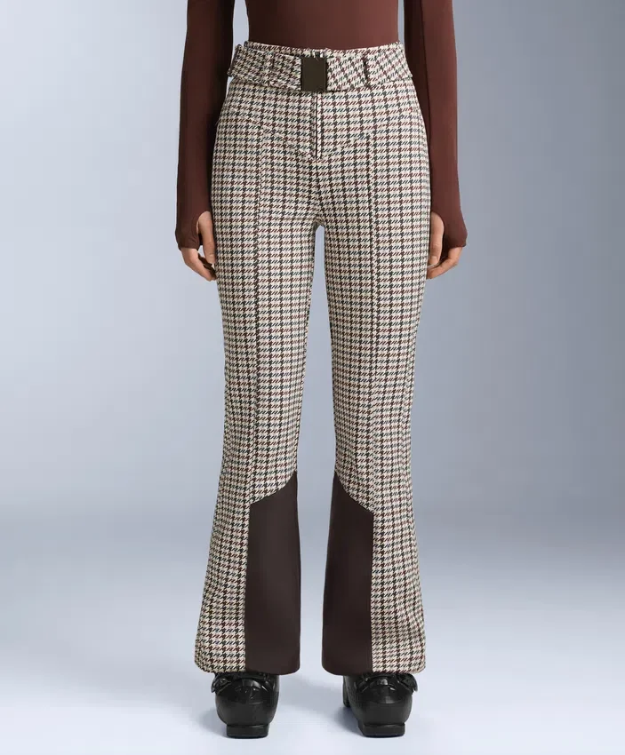 Pantalon de ski stretch évasé à taille haute, imprimé et résistant à l’eau Pantalon de ski stretch évasé à taille haute, imprimé et résistant à l’eau