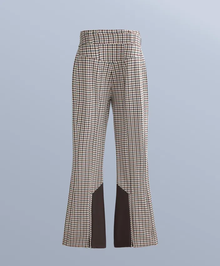 Pantalon de ski stretch évasé à taille haute, imprimé et résistant à l’eau Pantalon de ski stretch évasé à taille haute, imprimé et résistant à l’eau