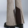Pantalon de ski stretch évasé à taille haute, imprimé et résistant à l’eau Pantalon de ski stretch évasé à taille haute, imprimé et résistant à l’eau