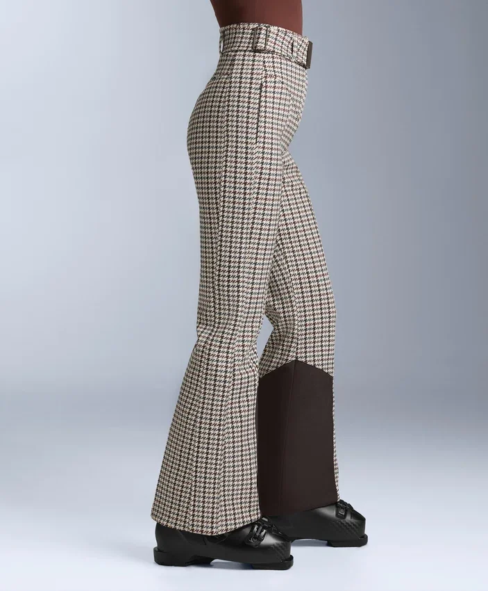 Pantalon de ski stretch évasé à taille haute, imprimé et résistant à l’eau Pantalon de ski stretch évasé à taille haute, imprimé et résistant à l’eau