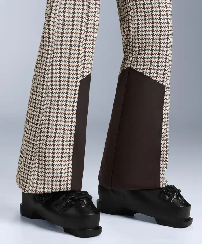 Pantalon de ski stretch évasé à taille haute, imprimé et résistant à l’eau Pantalon de ski stretch évasé à taille haute, imprimé et résistant à l’eau