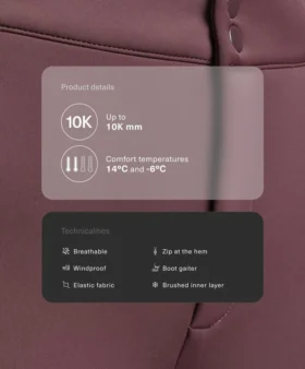 Pantalon de ski évasé extensible et imperméable