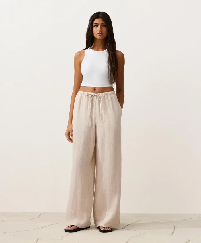 Pantalon droit 100 % lin Pantalon droit 100 % lin