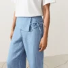 Pantalon droit 100 % lin avec ourlet retourné Pantalon droit 100 % lin avec ourlet retourné