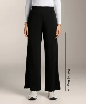 Pantalon droit avec boutons et bord-côte en modal Soft Touch