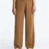 Pantalon droit avec structure tricotée sur les côtés Pantalon droit avec structure tricotée sur les côtés