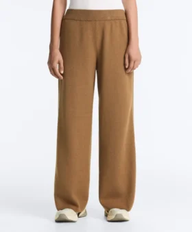 Pantalon droit avec structure tricotée sur les côtés