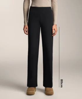 Pantalon droit chaud à taille haute