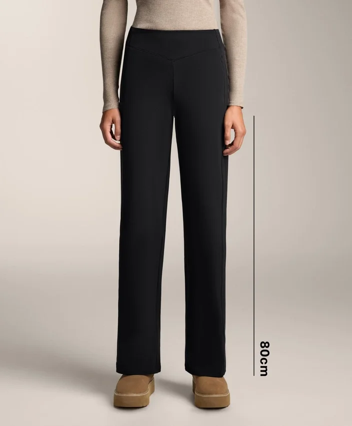 Pantalon droit chaud à taille haute Pantalon droit chaud à taille haute