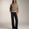 Pantalon droit chaud à taille haute Pantalon droit chaud à taille haute