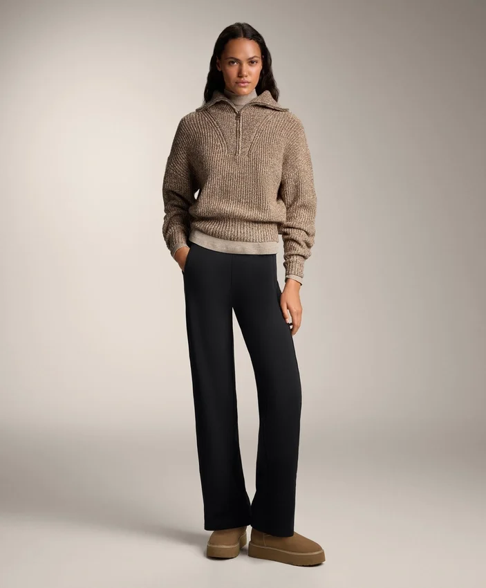 Pantalon droit chaud à taille haute Pantalon droit chaud à taille haute