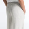 Pantalon droit en coton chiné Pantalon droit en coton chiné