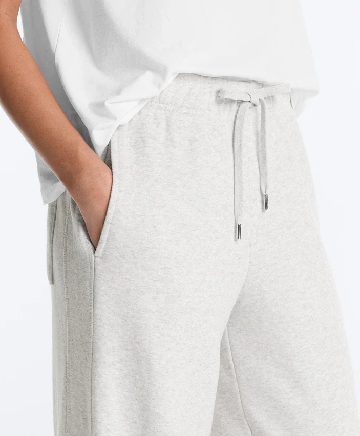 Pantalon droit en coton chiné Pantalon droit en coton chiné